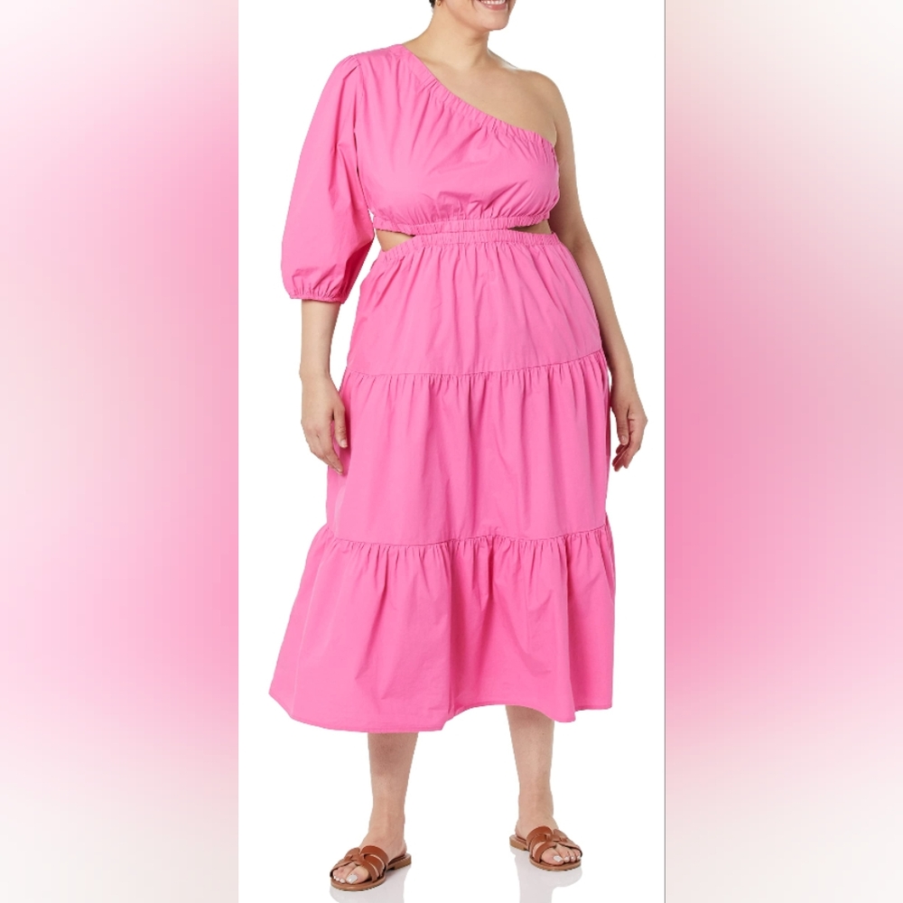NWT Pink One-Shoulder Dress